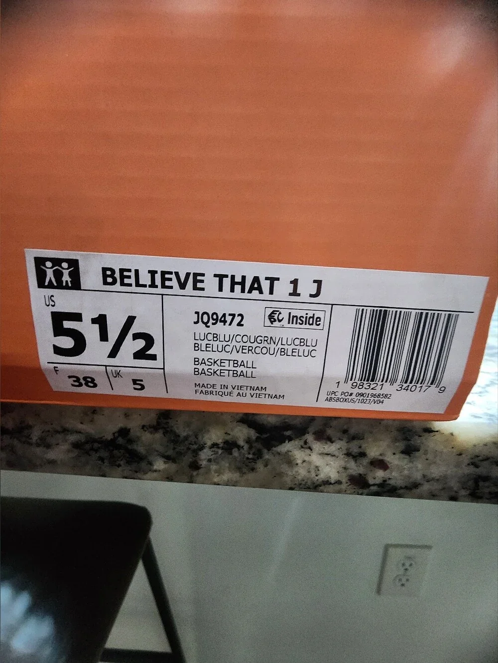 adidas Believe That 1 J Basketball Shoes Blue Green Size 5.5 NEW